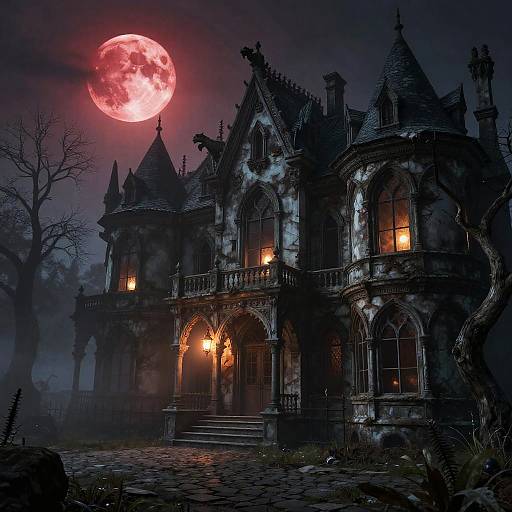 Gothic Vampire Mansions at Night