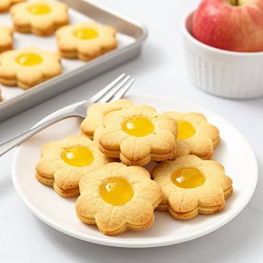 Golden Flower Cookies with Candy Centers