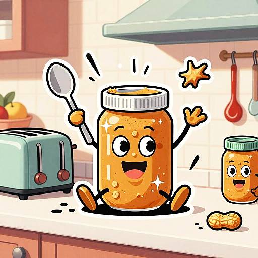 Lively Retro Peanut Butter Cartoon
