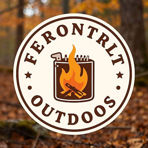 Retro Outdoors Logo with Firestarter Kit