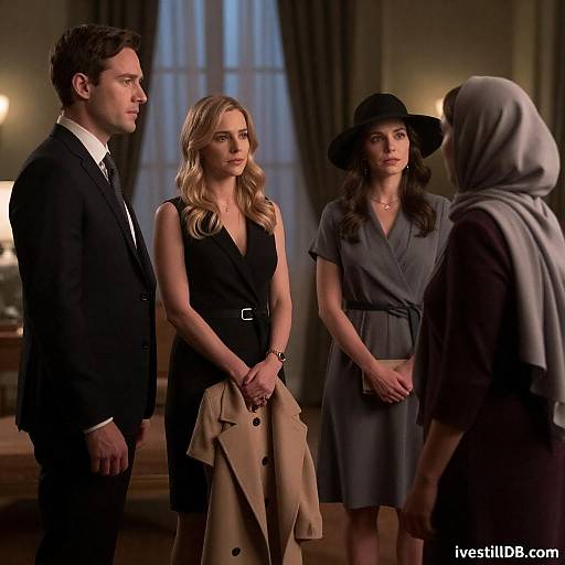 Four People Conversing in Dimly Lit Room