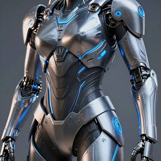 Futuristic Layered Armor with Neon Glow