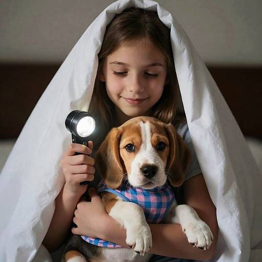Heartwarming Moment with a Beagle Puppy