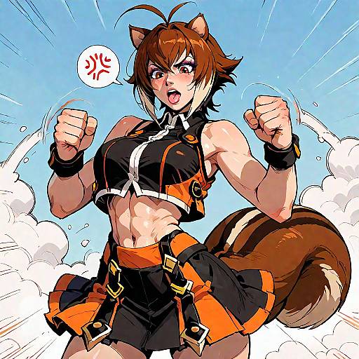 Makoto Nanaya Dynamic Fighting Burst Pose