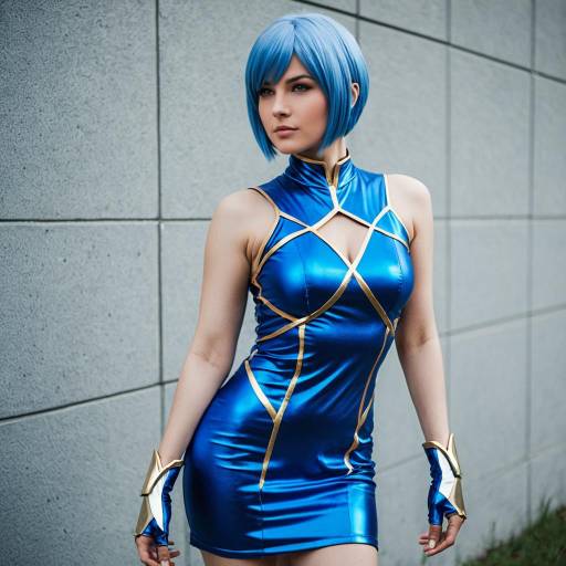 Stylish Azure Dress Cosplay Concept