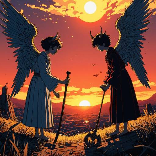 Angel and Devil Reconciled at Sunset