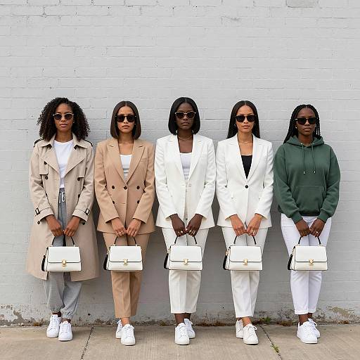 Stylish Black Women Against Urban Backdrop