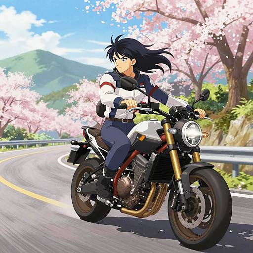 Anime Biking Adventure on Mountain Roads
