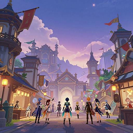 Vibrant Anime Fantasy Cityscape