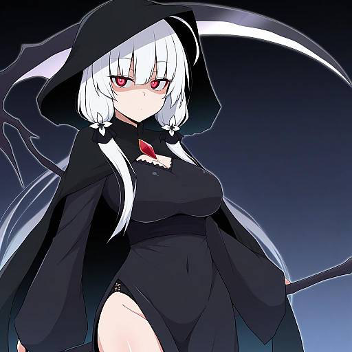 Illustration of Grim reaper, original in the style of Ame (amechan17391739)