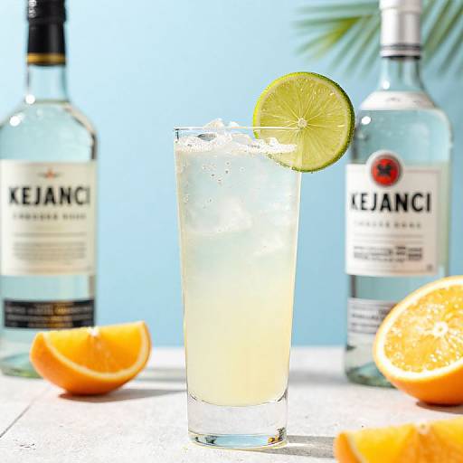 Refreshing Rum Cocktail with Lime Garnish