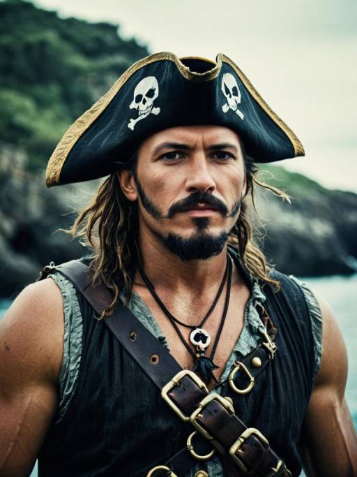 Man in Sleeveless Pirate Costume