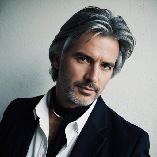 Middle-Aged Man with Intense Gaze in Casual Blazer