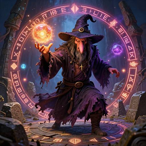 Mysterious Witch Casting Spells