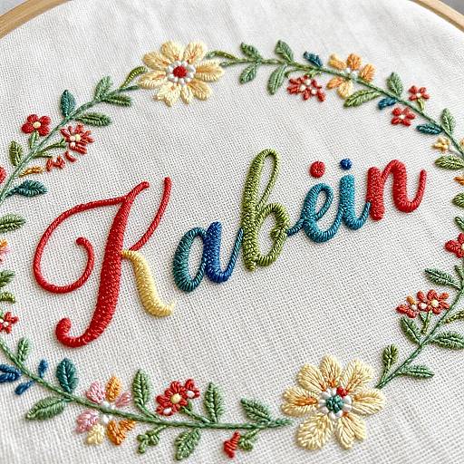 Embroidered name 