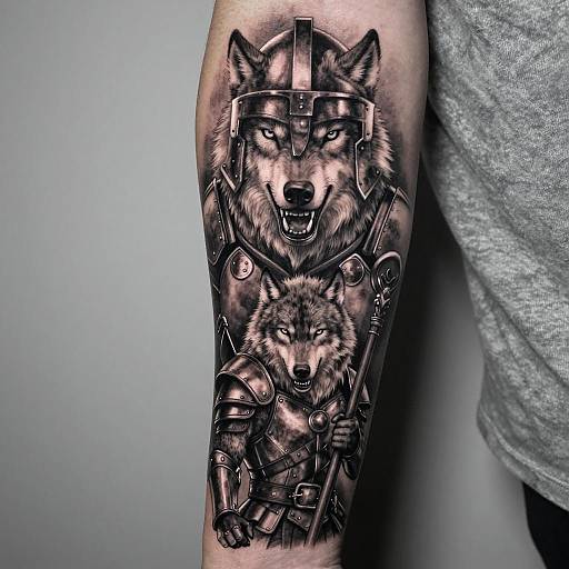 Monochrome Wolf Tattoo Design Concept