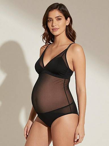 Elegant Maternity Lingerie Editorial Portrait