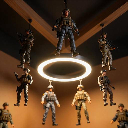 Hanging Tactical Action Figures Ceiling Display