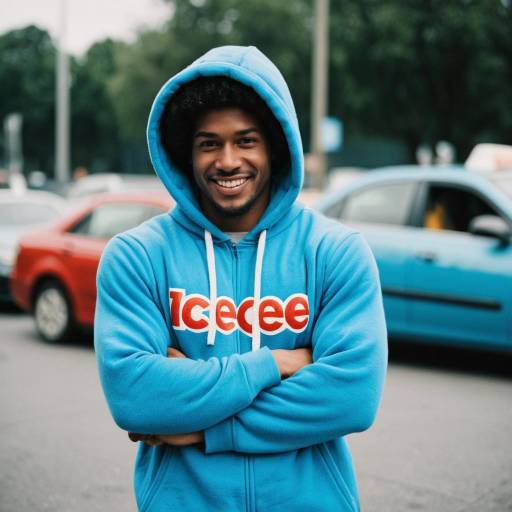 Smiling Man in Blue Hoodie Outdoors