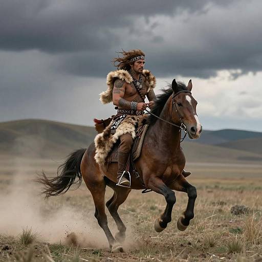 Nomad Warrior on Swift Horse