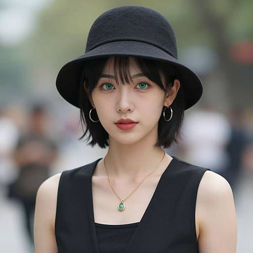 Realistic Gatsby Woman Outfit Portrait