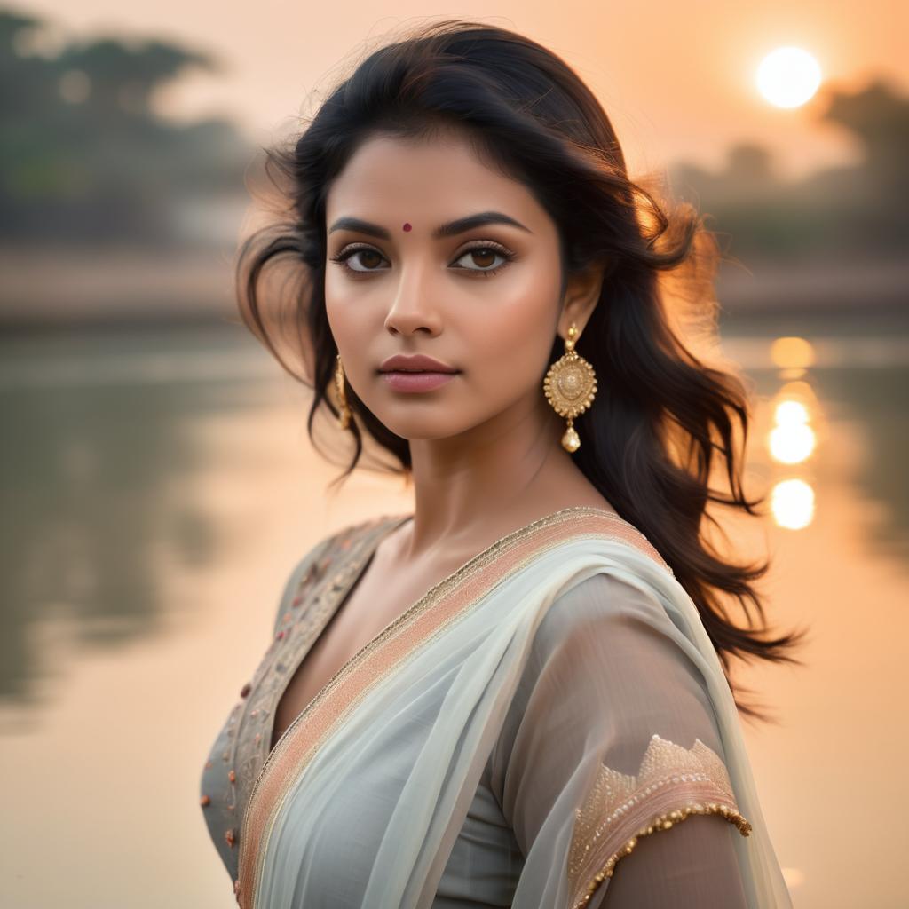 Dreamy Sunset Portrait of Indian Actress