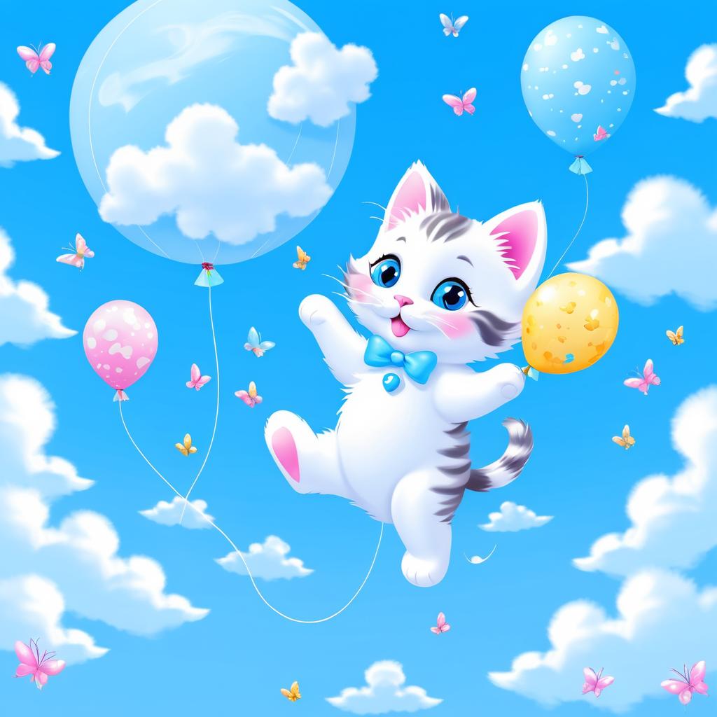 Playful Kitten Adventure in the Sky