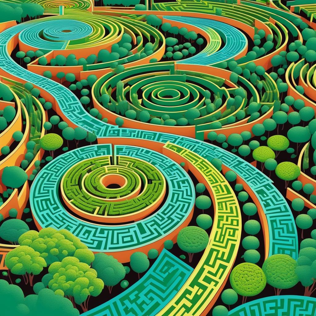 Escher-Inspired Garden Maze Graphic Novel