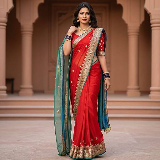 Red Princess Jasmine Sari Costume