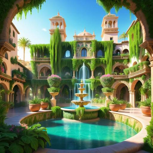 Majestic Fantasy Art of Granada-Inspired City