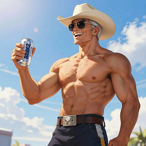 Macho Older Man in Gym Uniform