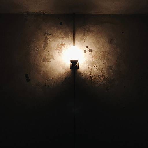 Eerie Dark Room with Distressed Wall