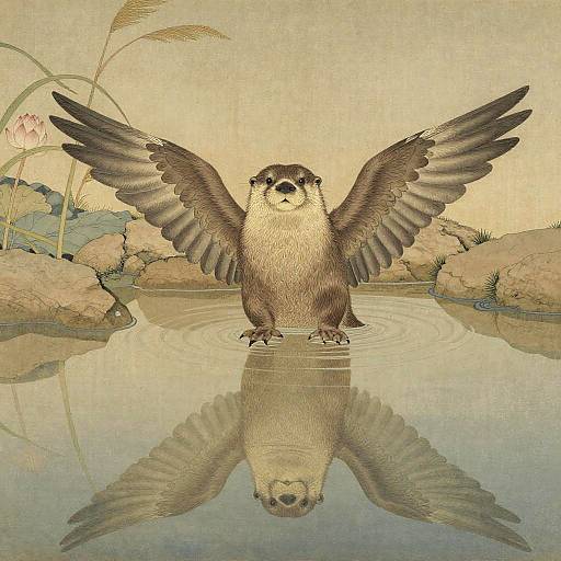 Otter with Wings by Freshwater Creek