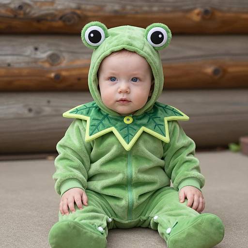 Adorable Baby in Frog Goblin Costume