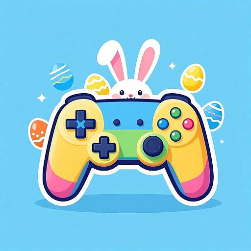 Easter Gaming Logo with Bunny