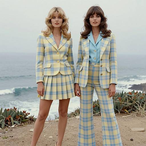 Chic 1970s Pastel Fashion Duet