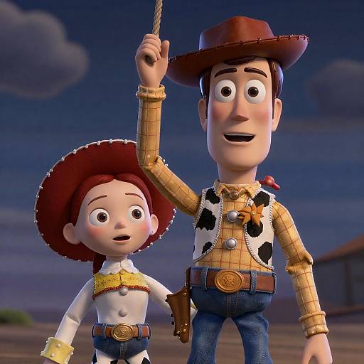 Digital Illustration of Woody and Jessie from Toy Story