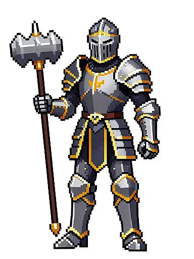 Pixel Art Knight Character Sprite
