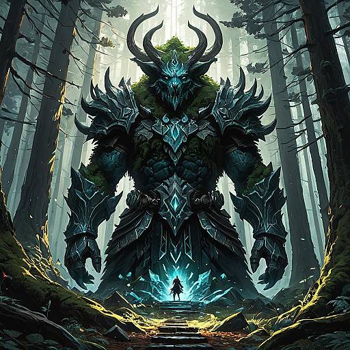 Forest Elemental Warrior in Enchanted Woods