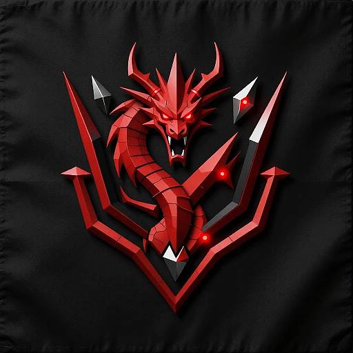 Fierce Red and Black Dragon Banner