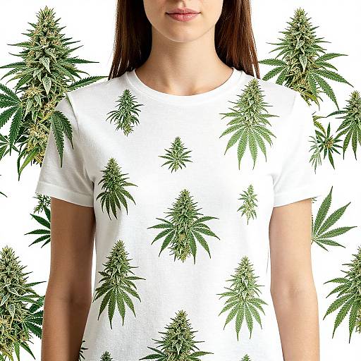 Woodcut Cannabis Plant Pattern