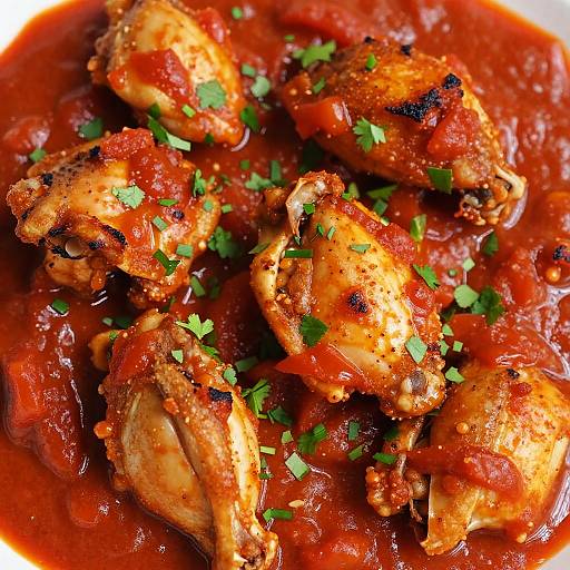 Vibrant Close-Up of Tomato Chicken