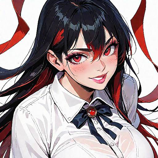 Anime Girl with Multicolored Hair