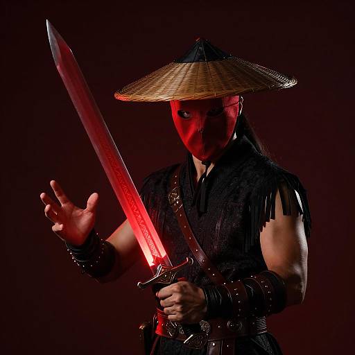 Dramatic Portrait of a Masked Warrior