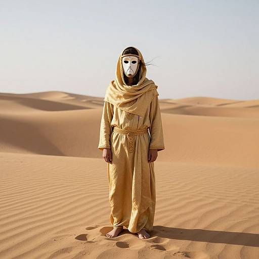 Desert Timekeeper with Hourglass Mask