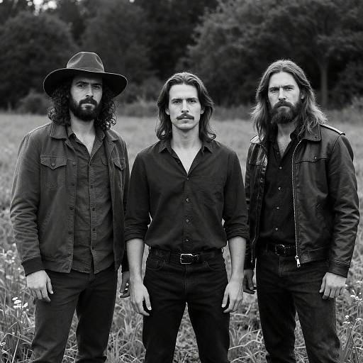 Serious Men in a Grassy Field