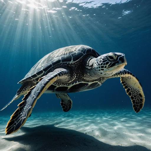 Graceful Leatherback Turtle Underwater Motion
