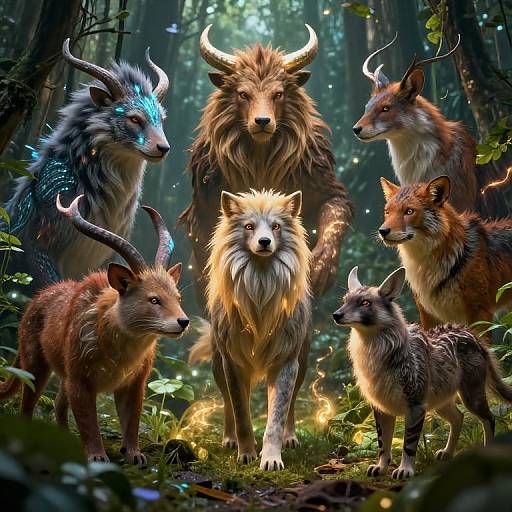 Fantasy Animal Fusion Scene