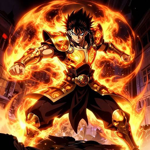 Powerful Anime Warrior in Battle