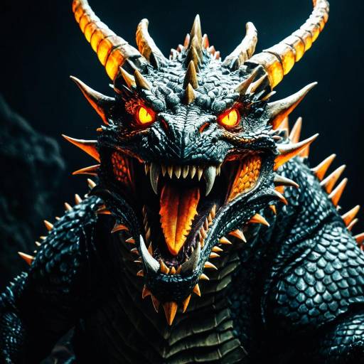 Fierce Glowing Dragon with Sharp Teeth